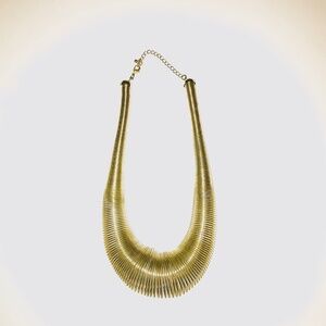 Vintage 90s Y2K Gold Slinky Coil Choker Necklace 14” Snake Chain Lobster Clasp